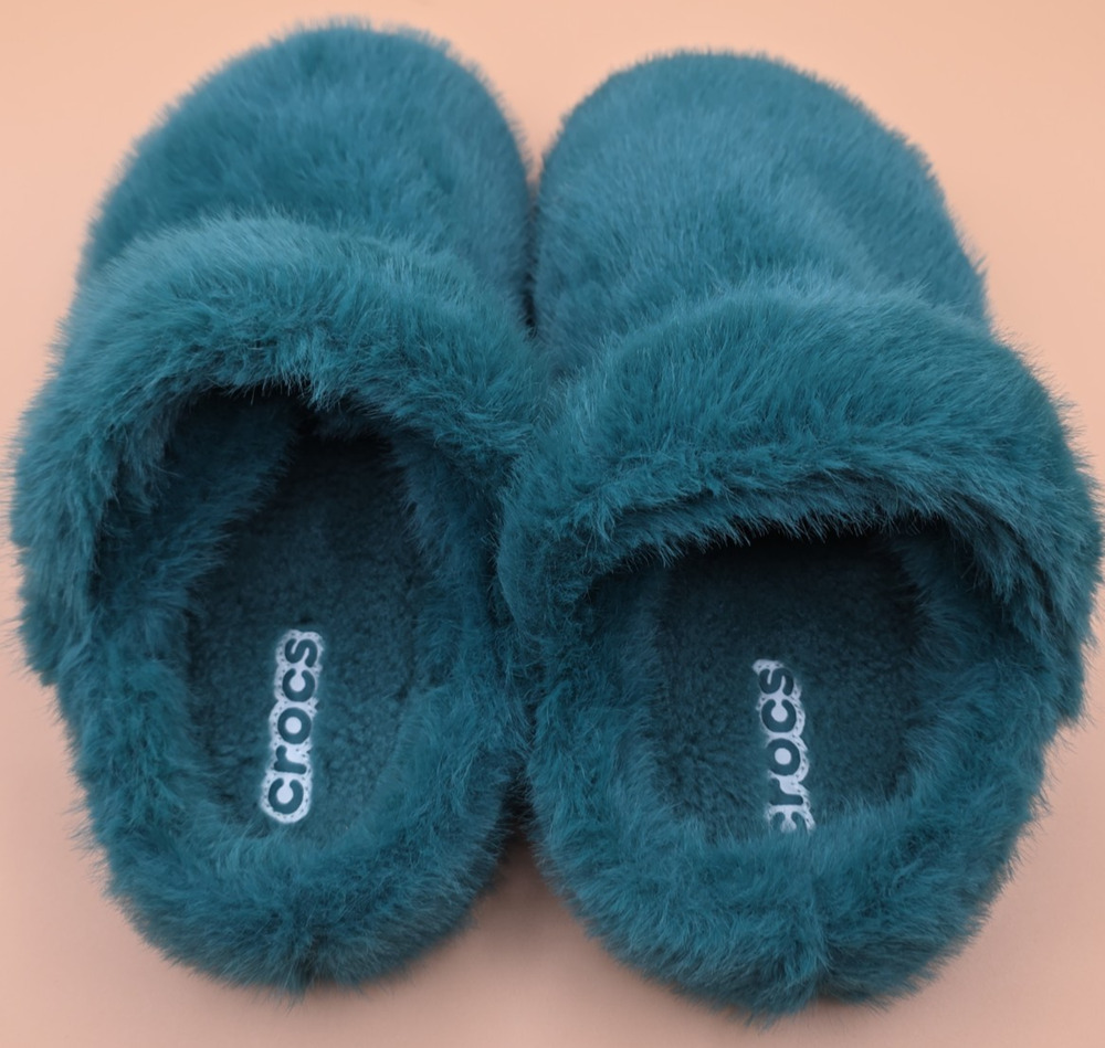 Crocs Classic Cozzzy Luxe Slippers Women's Size 9 Shoes Hosta Turquoise Teal